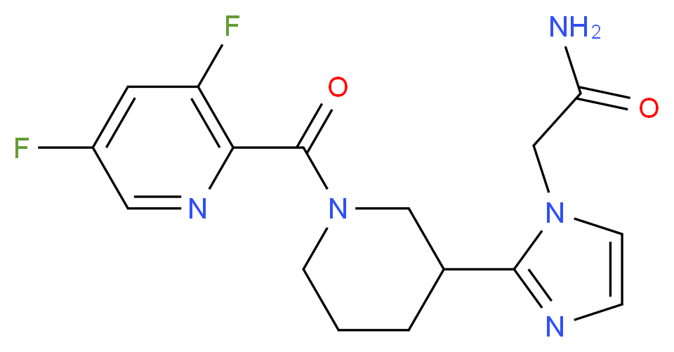 2-(2-{1-[(3,5-difluoro-2-pyridinyl)carbonyl]-3-piperidinyl}-1H-imidazol-1-yl)acetamide_分子结构_CAS_)