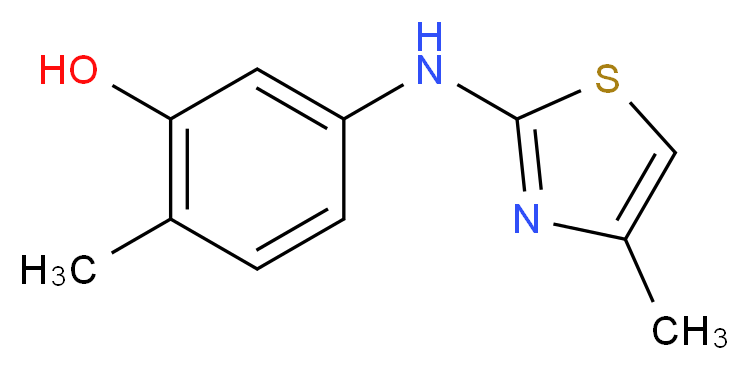 2-methyl-5-[(4-methyl-1,3-thiazol-2-yl)amino]phenol_分子结构_CAS_933045-63-7