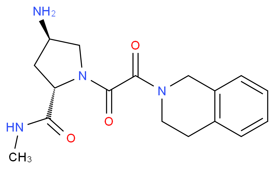 (4R)-4-amino-1-[3,4-dihydroisoquinolin-2(1H)-yl(oxo)acetyl]-N-methyl-L-prolinamide_分子结构_CAS_)