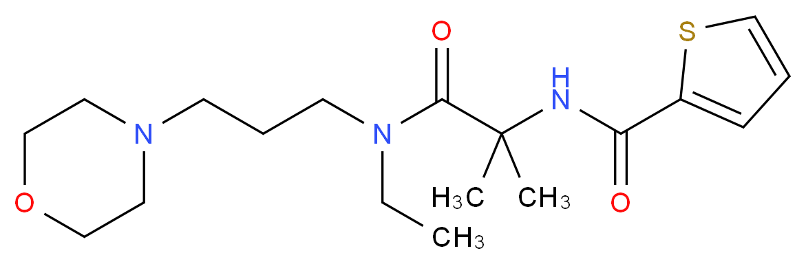 N-{2-[ethyl(3-morpholin-4-ylpropyl)amino]-1,1-dimethyl-2-oxoethyl}thiophene-2-carboxamide_分子结构_CAS_)