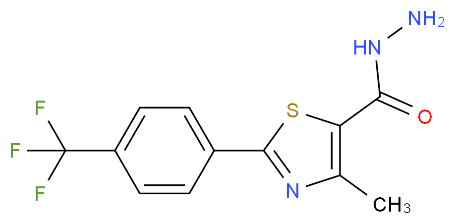 4-Methyl-2-[4-(trifluoromethyl)phenyl]-1,3-thiazole-5-carbohydrazide_分子结构_CAS_)