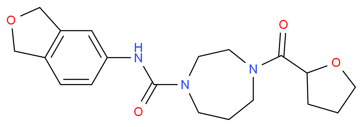 N-(1,3-dihydro-2-benzofuran-5-yl)-4-(tetrahydrofuran-2-ylcarbonyl)-1,4-diazepane-1-carboxamide_分子结构_CAS_)