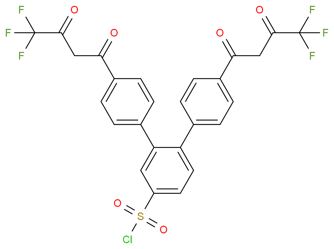 3,4-bis[4-(4,4,4-trifluoro-3-oxobutanoyl)phenyl]benzene-1-sulfonyl chloride_分子结构_CAS_525560-81-0