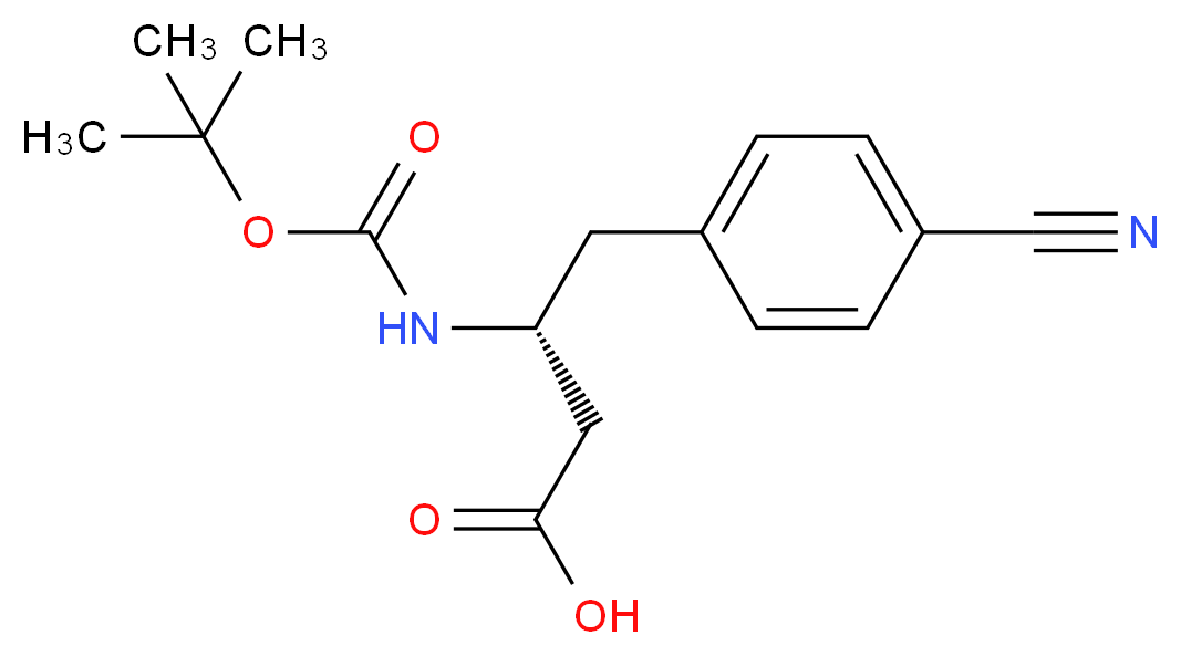 (3R)-3-{[(tert-butoxy)carbonyl]amino}-4-(4-cyanophenyl)butanoic acid_分子结构_CAS_269726-86-5