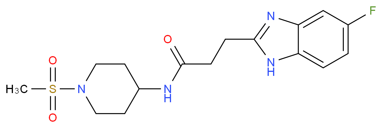 3-(5-fluoro-1H-benzimidazol-2-yl)-N-[1-(methylsulfonyl)piperidin-4-yl]propanamide_分子结构_CAS_)