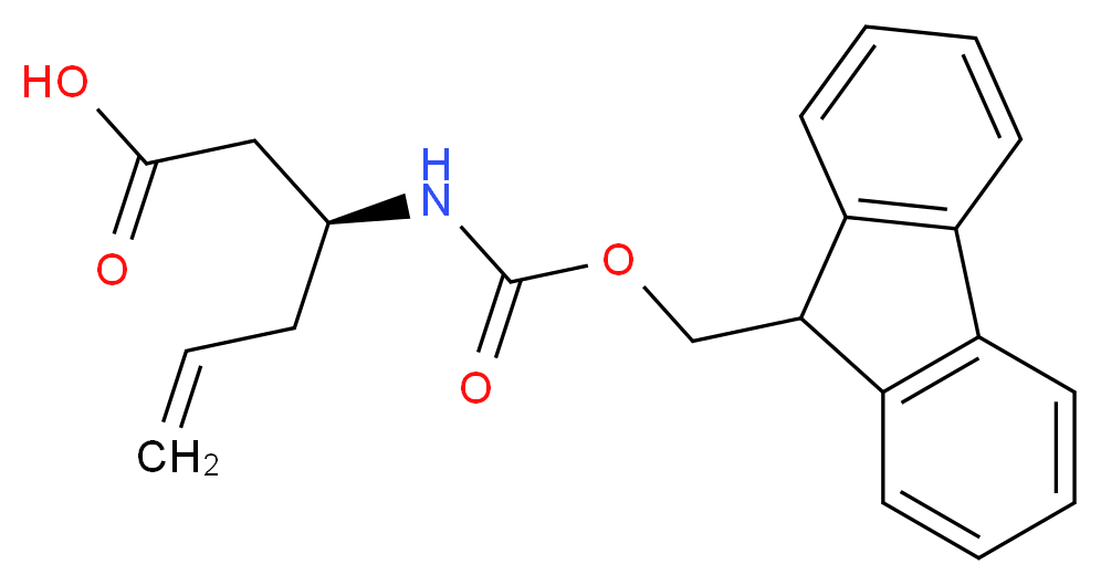 (3S)-3-{[(9H-fluoren-9-ylmethoxy)carbonyl]amino}hex-5-enoic acid_分子结构_CAS_270263-04-2