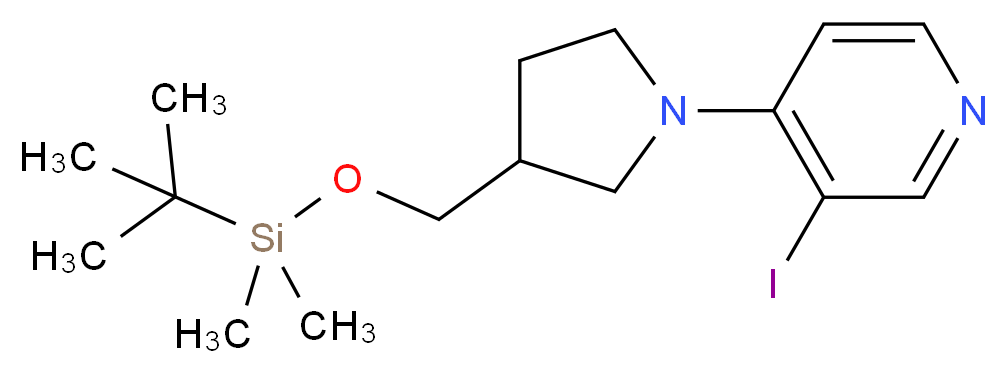 4-(3-{[(tert-butyldimethylsilyl)oxy]methyl}pyrrolidin-1-yl)-3-iodopyridine_分子结构_CAS_1203498-95-6