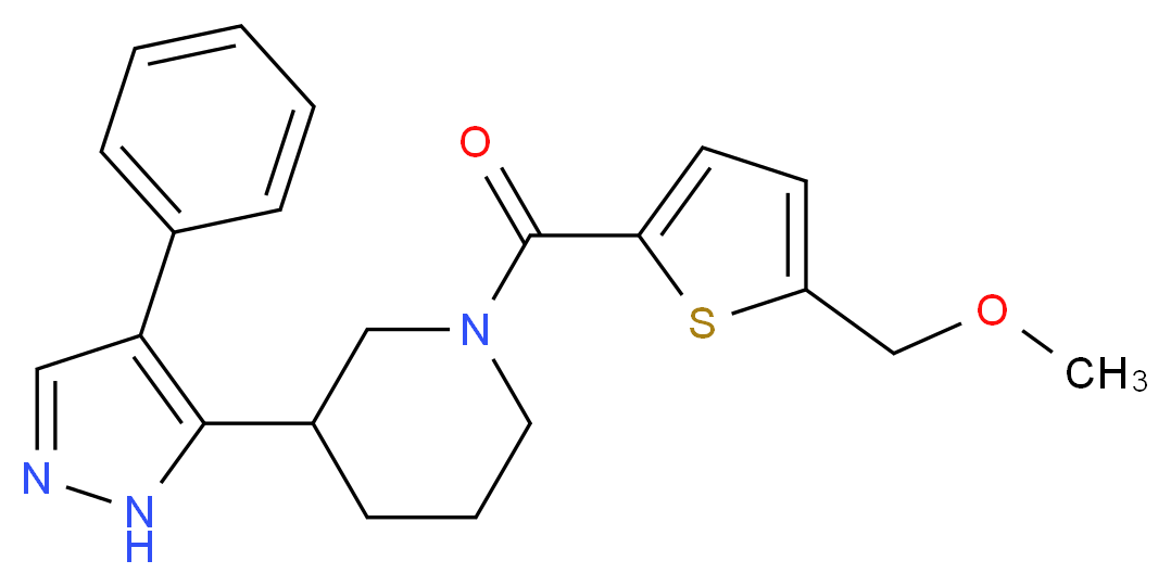 1-{[5-(methoxymethyl)-2-thienyl]carbonyl}-3-(4-phenyl-1H-pyrazol-5-yl)piperidine_分子结构_CAS_)