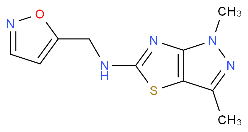 N-(isoxazol-5-ylmethyl)-1,3-dimethyl-1H-pyrazolo[3,4-d][1,3]thiazol-5-amine_分子结构_CAS_)