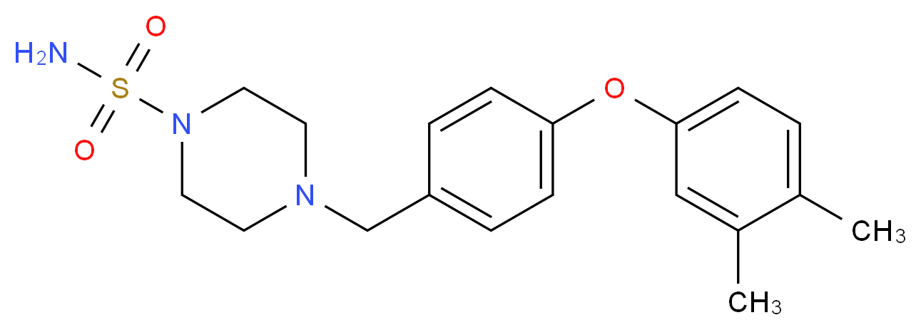 4-[4-(3,4-dimethylphenoxy)benzyl]piperazine-1-sulfonamide_分子结构_CAS_)