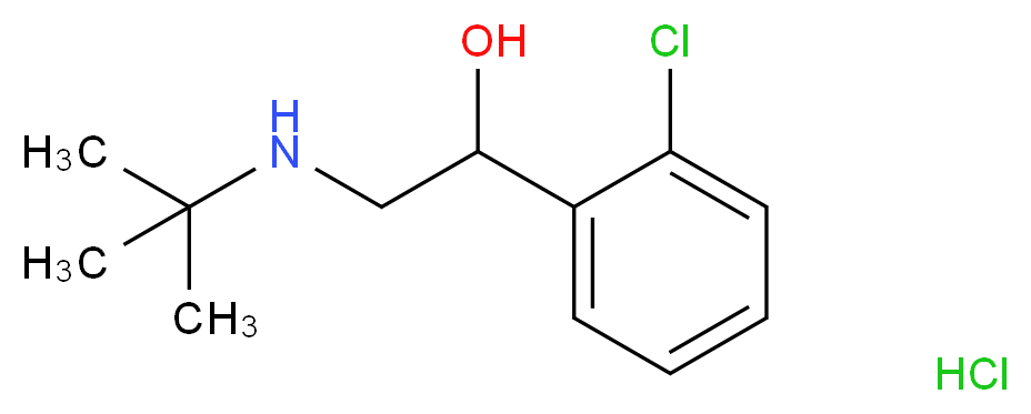 2-(tert-butylamino)-1-(2-chlorophenyl)ethan-1-ol hydrochloride_分子结构_CAS_56776-01-3