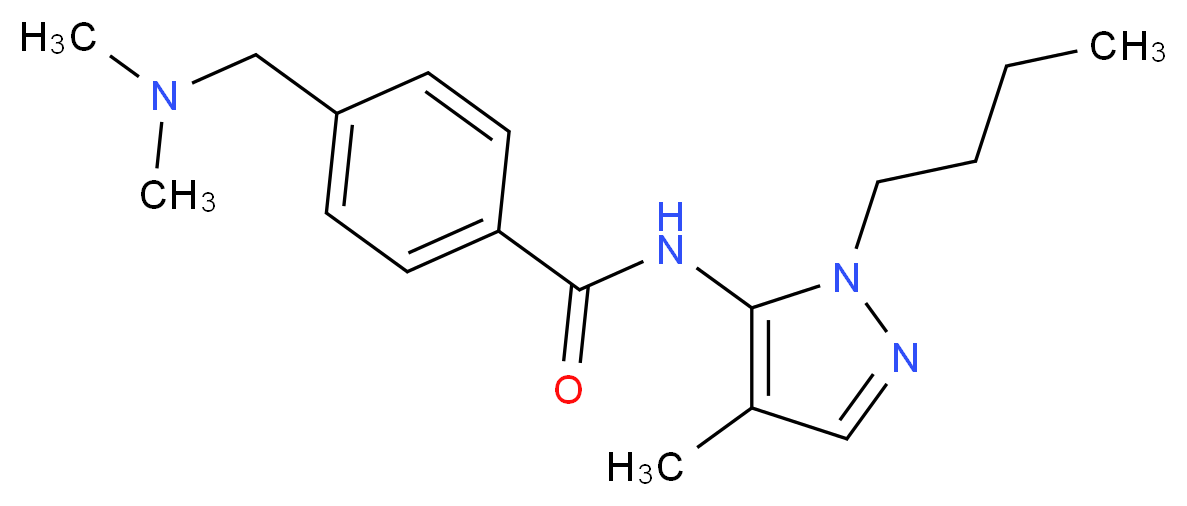 N-(1-butyl-4-methyl-1H-pyrazol-5-yl)-4-[(dimethylamino)methyl]benzamide_分子结构_CAS_)