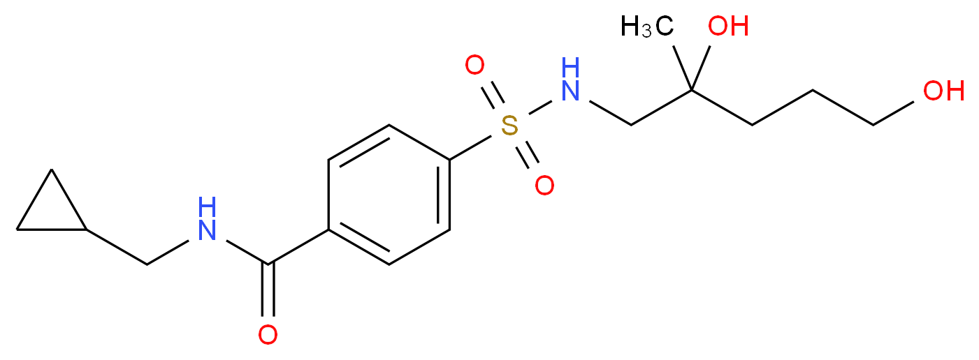 N-(cyclopropylmethyl)-4-{[(2,5-dihydroxy-2-methylpentyl)amino]sulfonyl}benzamide_分子结构_CAS_)