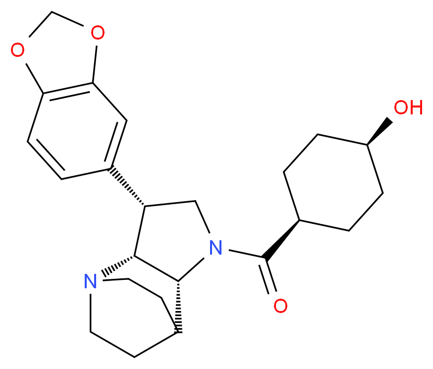 cis-4-{[(3R*,3aR*,7aR*)-3-(1,3-benzodioxol-5-yl)hexahydro-4,7-ethanopyrrolo[3,2-b]pyridin-1(2H)-yl]carbonyl}cyclohexanol_分子结构_CAS_)