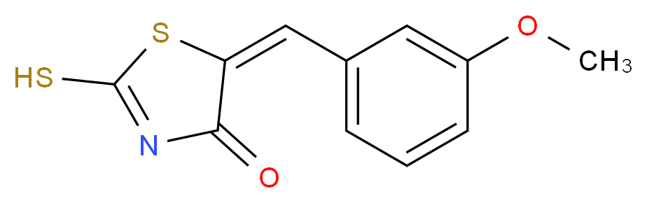 (5E)-2-Mercapto-5-(3-methoxybenzylidene)-1,3-thiazol-4(5H)-one_分子结构_CAS_81154-02-1)