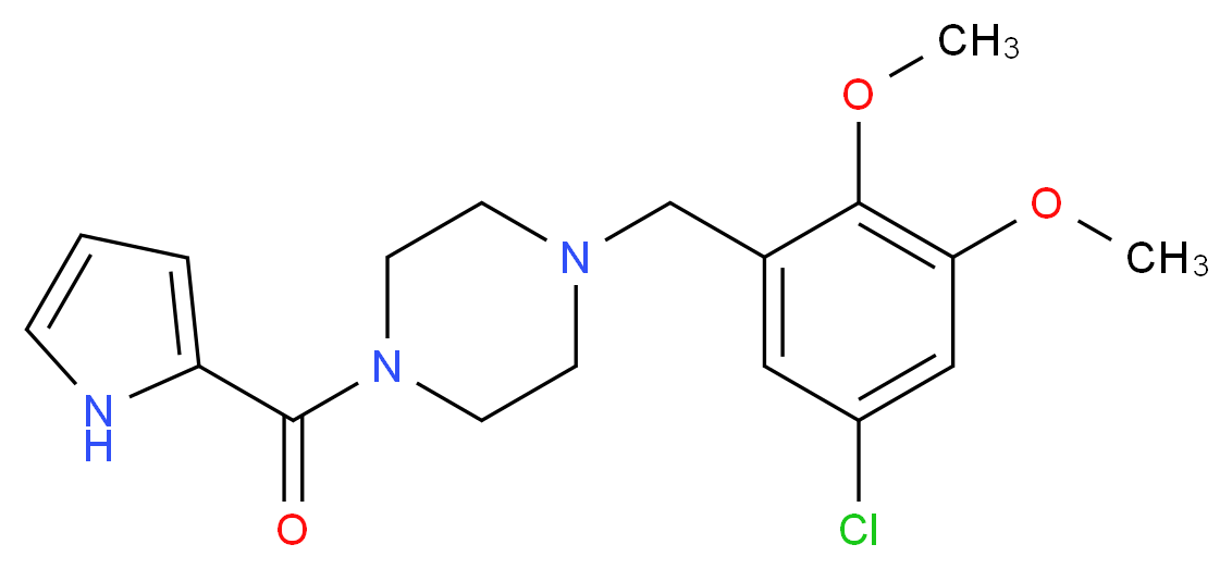 1-(5-chloro-2,3-dimethoxybenzyl)-4-(1H-pyrrol-2-ylcarbonyl)piperazine_分子结构_CAS_)