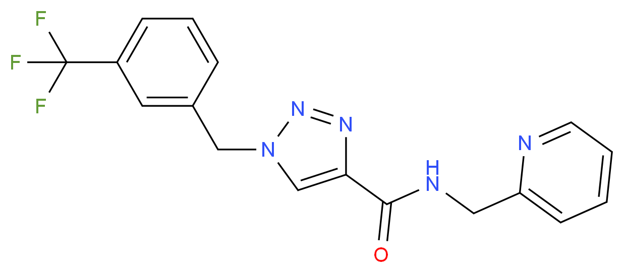 N-(2-pyridinylmethyl)-1-[3-(trifluoromethyl)benzyl]-1H-1,2,3-triazole-4-carboxamide_分子结构_CAS_)