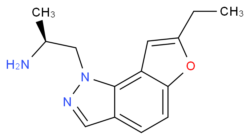 (2S)-1-{7-ethyl-1H-furo[2,3-g]indazol-1-yl}propan-2-amine_分子结构_CAS_372163-84-3