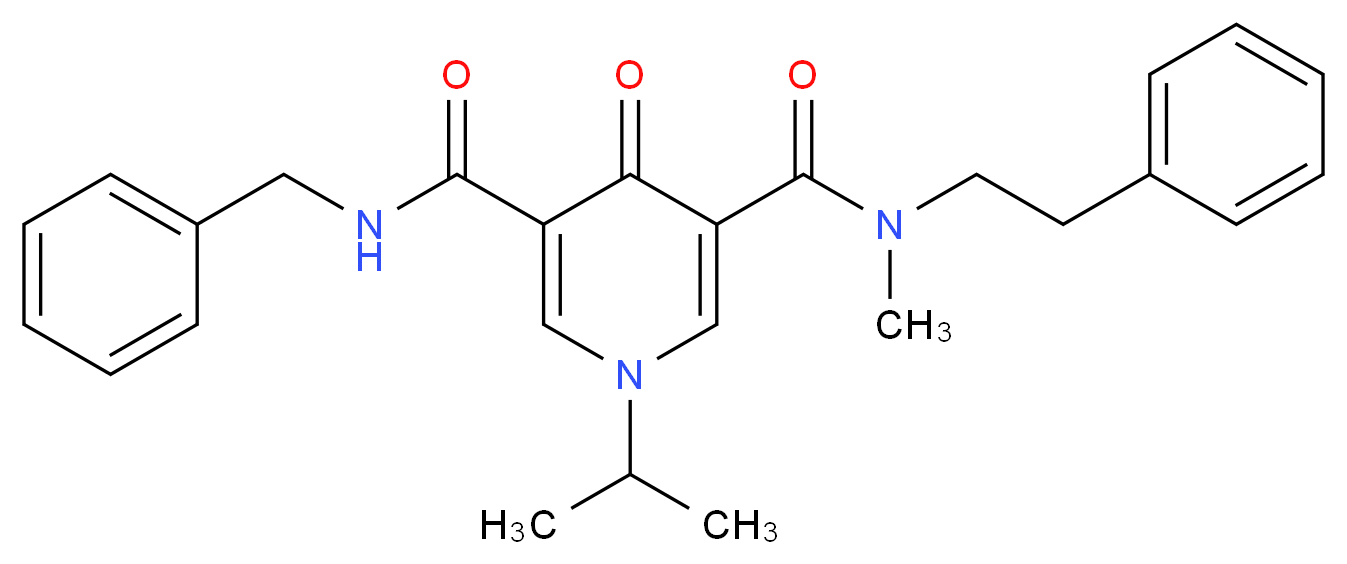 N'-benzyl-1-isopropyl-N-methyl-4-oxo-N-(2-phenylethyl)-1,4-dihydro-3,5-pyridinedicarboxamide_分子结构_CAS_)