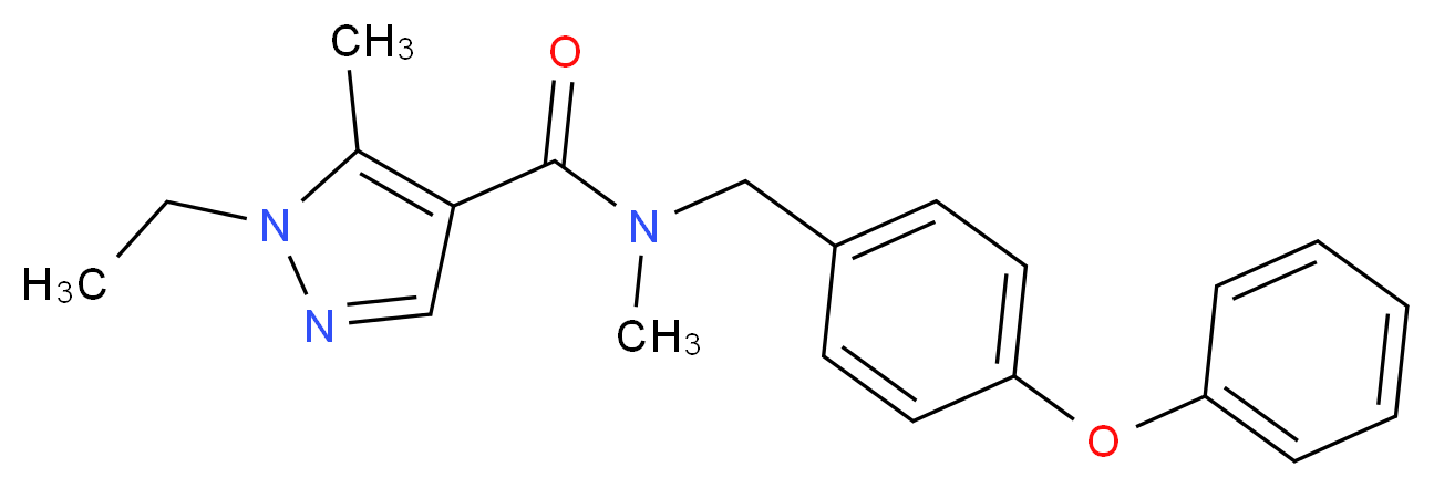 1-ethyl-N,5-dimethyl-N-(4-phenoxybenzyl)-1H-pyrazole-4-carboxamide_分子结构_CAS_)