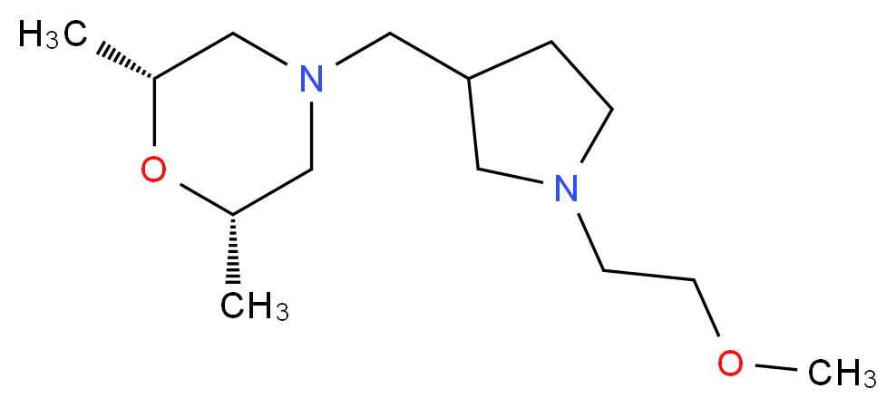 (2R*,6S*)-4-{[1-(2-methoxyethyl)-3-pyrrolidinyl]methyl}-2,6-dimethylmorpholine_分子结构_CAS_)