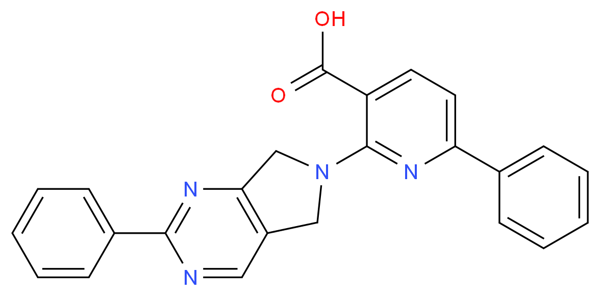 6-phenyl-2-(2-phenyl-5,7-dihydro-6H-pyrrolo[3,4-d]pyrimidin-6-yl)nicotinic acid_分子结构_CAS_)