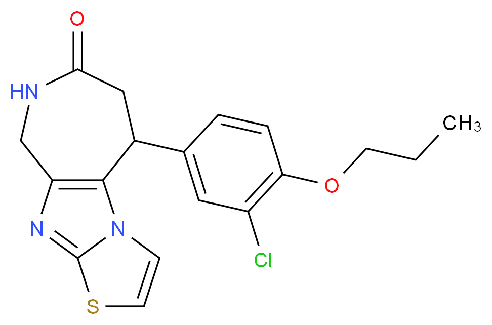 5-(3-chloro-4-propoxyphenyl)-5,6,8,9-tetrahydro-7H-[1,3]thiazolo[3',2':1,2]imidazo[4,5-c]azepin-7-one_分子结构_CAS_)