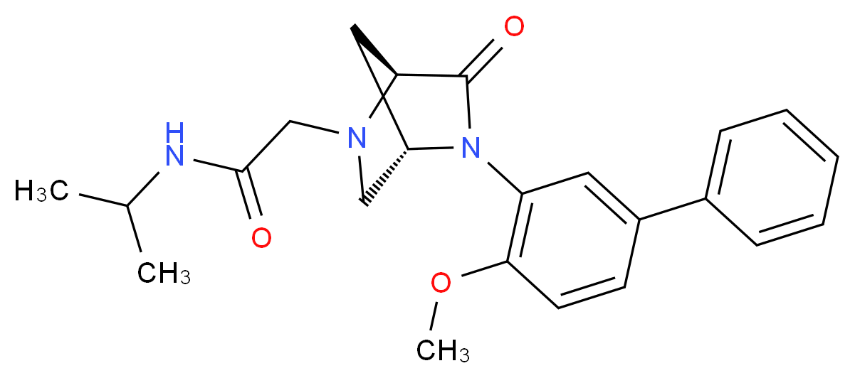 N-isopropyl-2-[(1S*,4S*)-5-(4-methoxy-3-biphenylyl)-6-oxo-2,5-diazabicyclo[2.2.1]hept-2-yl]acetamide_分子结构_CAS_)