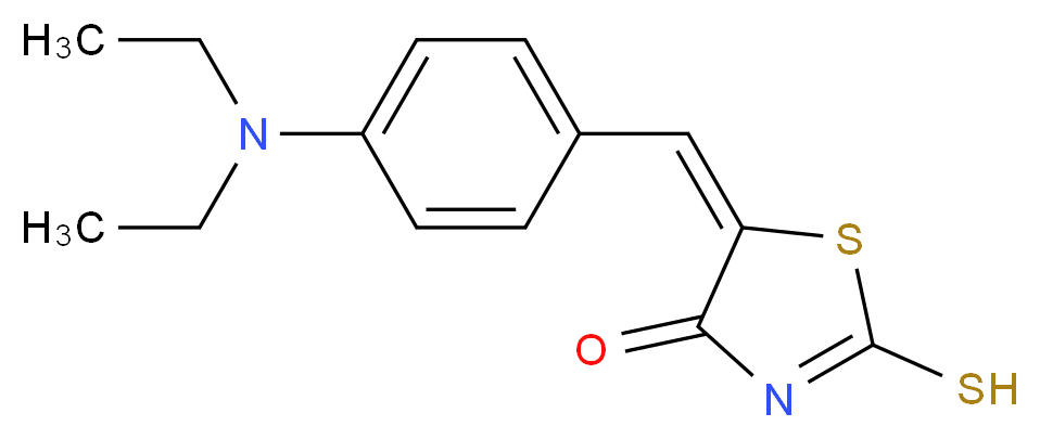 (5E)-5-{[4-(diethylamino)phenyl]methylidene}-2-sulfanyl-4,5-dihydro-1,3-thiazol-4-one_分子结构_CAS_35778-58-6