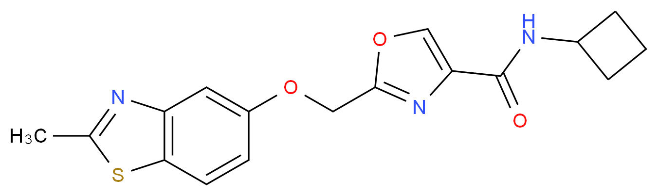 N-cyclobutyl-2-{[(2-methyl-1,3-benzothiazol-5-yl)oxy]methyl}-1,3-oxazole-4-carboxamide_分子结构_CAS_)