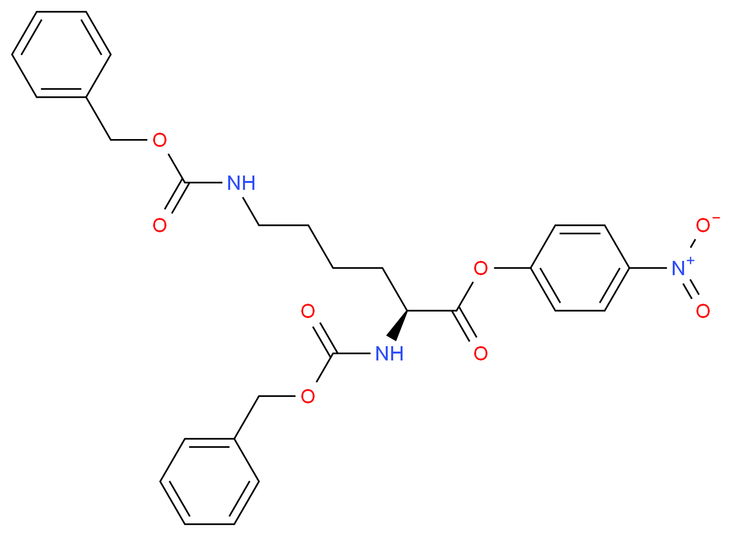 4-nitrophenyl (2S)-2,6-di{[(benzyloxy)carbonyl]amino}hexanoate_分子结构_CAS_21160-82-7