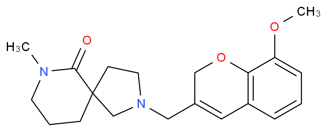2-[(8-methoxy-2H-chromen-3-yl)methyl]-7-methyl-2,7-diazaspiro[4.5]decan-6-one_分子结构_CAS_)