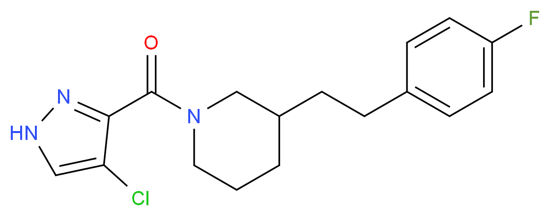 1-[(4-chloro-1H-pyrazol-3-yl)carbonyl]-3-[2-(4-fluorophenyl)ethyl]piperidine_分子结构_CAS_)
