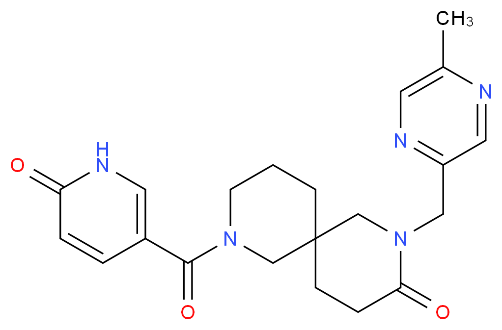 2-[(5-methylpyrazin-2-yl)methyl]-8-[(6-oxo-1,6-dihydropyridin-3-yl)carbonyl]-2,8-diazaspiro[5.5]undecan-3-one_分子结构_CAS_)