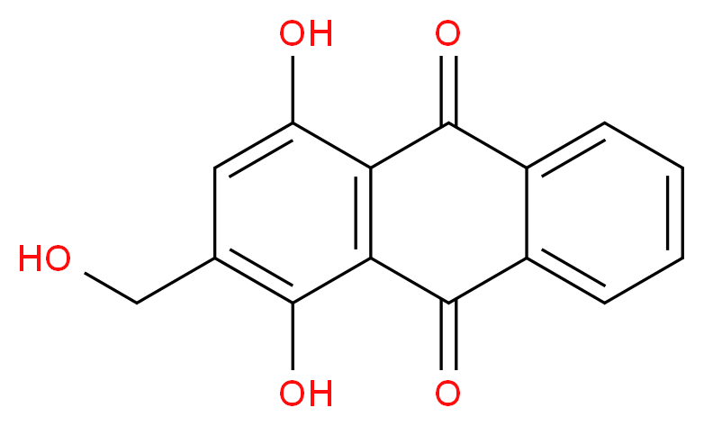 1,4-dihydroxy-2-(hydroxymethyl)-9,10-dihydroanthracene-9,10-dione_分子结构_CAS_22296-59-9
