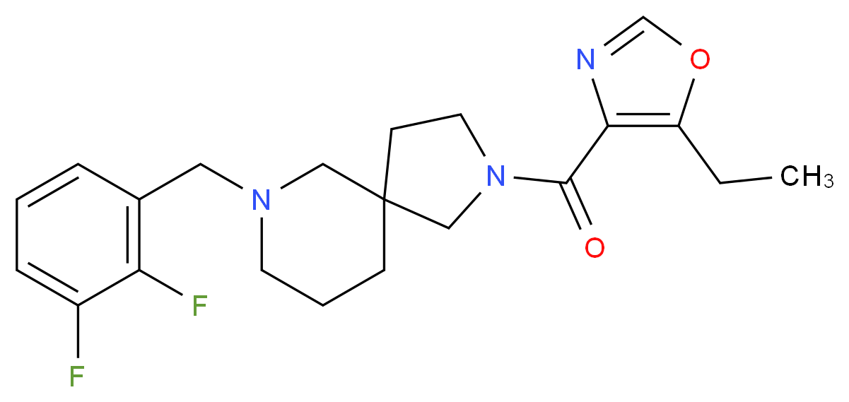 7-(2,3-difluorobenzyl)-2-[(5-ethyl-1,3-oxazol-4-yl)carbonyl]-2,7-diazaspiro[4.5]decane_分子结构_CAS_)