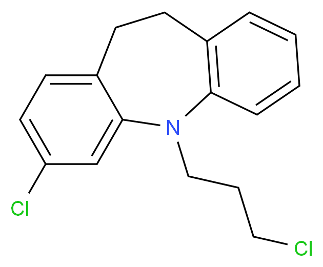 5-chloro-2-(3-chloropropyl)-2-azatricyclo[9.4.0.0<sup>3</sup>,<sup>8</sup>]pentadeca-1(11),3(8),4,6,12,14-hexaene_分子结构_CAS_51551-41-8