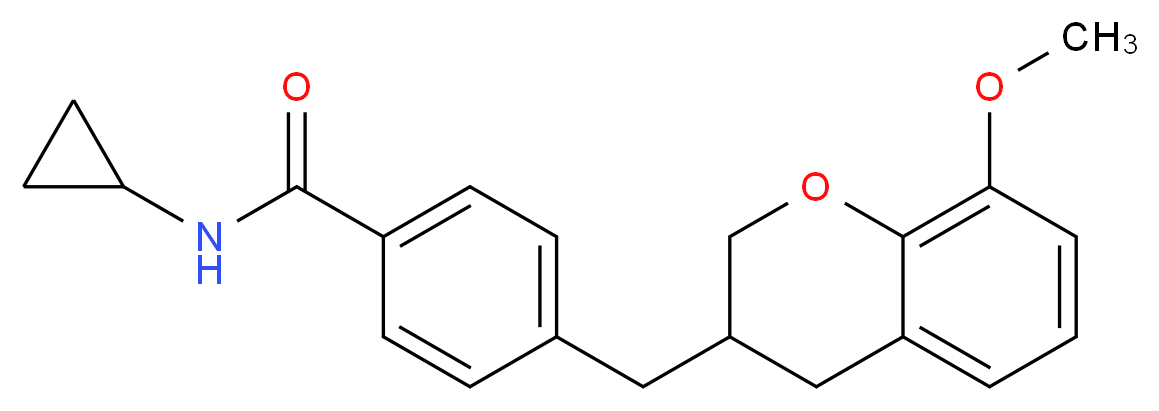N-cyclopropyl-4-[(8-methoxy-3,4-dihydro-2H-chromen-3-yl)methyl]benzamide_分子结构_CAS_)