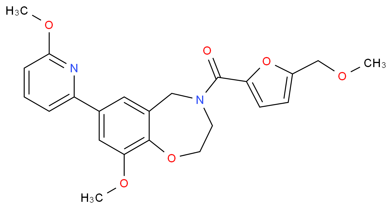 9-methoxy-4-[5-(methoxymethyl)-2-furoyl]-7-(6-methoxy-2-pyridinyl)-2,3,4,5-tetrahydro-1,4-benzoxazepine_分子结构_CAS_)