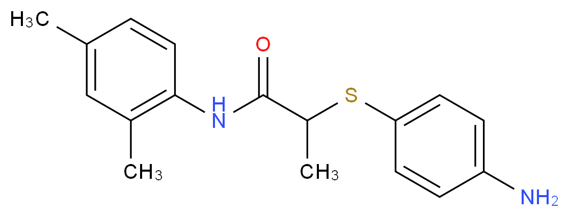2-[(4-Aminophenyl)thio]-N-(2,4-dimethylphenyl)-propanamide_分子结构_CAS_)