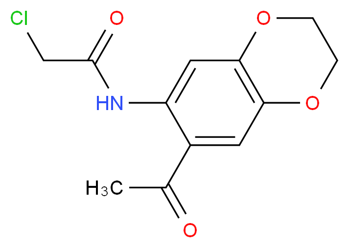 N-(7-Acetyl-2,3-dihydro-benzo[1,4]dioxin-6-yl)-2-chloro-acetamide_分子结构_CAS_)