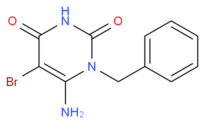 6-Amino-1-benzyl-5-bromo-1H-pyrimidine-2,4-dione_分子结构_CAS_72816-87-6)
