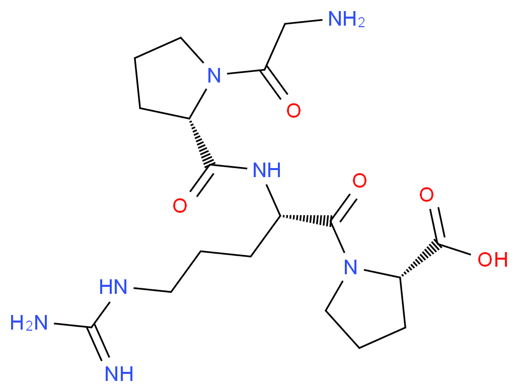 (2S)-1-[(2S)-2-{[(2S)-1-(2-aminoacetyl)pyrrolidin-2-yl]formamido}-5-carbamimidamidopentanoyl]pyrrolidine-2-carboxylic acid_分子结构_CAS_67869-62-9