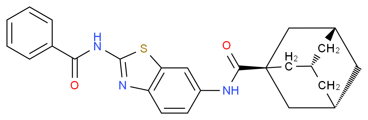 (3R,5S,7s)-N-(2-benzamido-1,3-benzothiazol-6-yl)adamantane-1-carboxamide_分子结构_CAS_362003-83-6