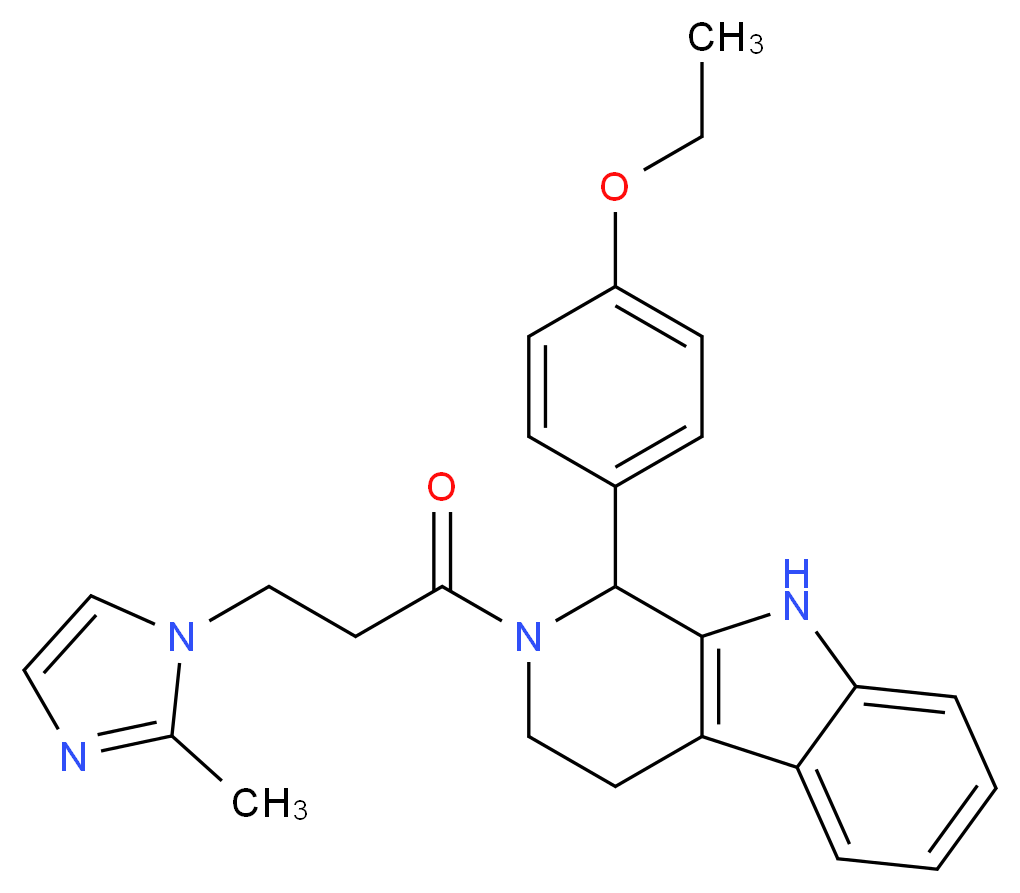 1-(4-ethoxyphenyl)-2-[3-(2-methyl-1H-imidazol-1-yl)propanoyl]-2,3,4,9-tetrahydro-1H-beta-carboline_分子结构_CAS_)