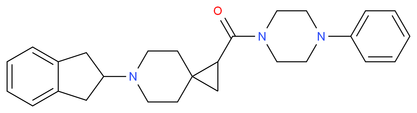 6-(2,3-dihydro-1H-inden-2-yl)-1-[(4-phenyl-1-piperazinyl)carbonyl]-6-azaspiro[2.5]octane_分子结构_CAS_)