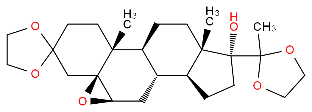 (1'S,2'R,7'S,9'R,11'S,12'S,15'R,16'S)-2',16'-dimethyl-15'-(2-methyl-1,3-dioxolan-2-yl)-8'-oxaspiro[1,3-dioxolane-2,5'-pentacyclo[9.7.0.0<sup>2</sup>,<sup>7</sup>.0<sup>7</sup>,<sup>9</sup>.0<sup>1</sup><sup>2</sup>,<sup>1</sup><sup>6</sup>]octadecane]-15'-ol_分子结构_CAS_117898-52-9