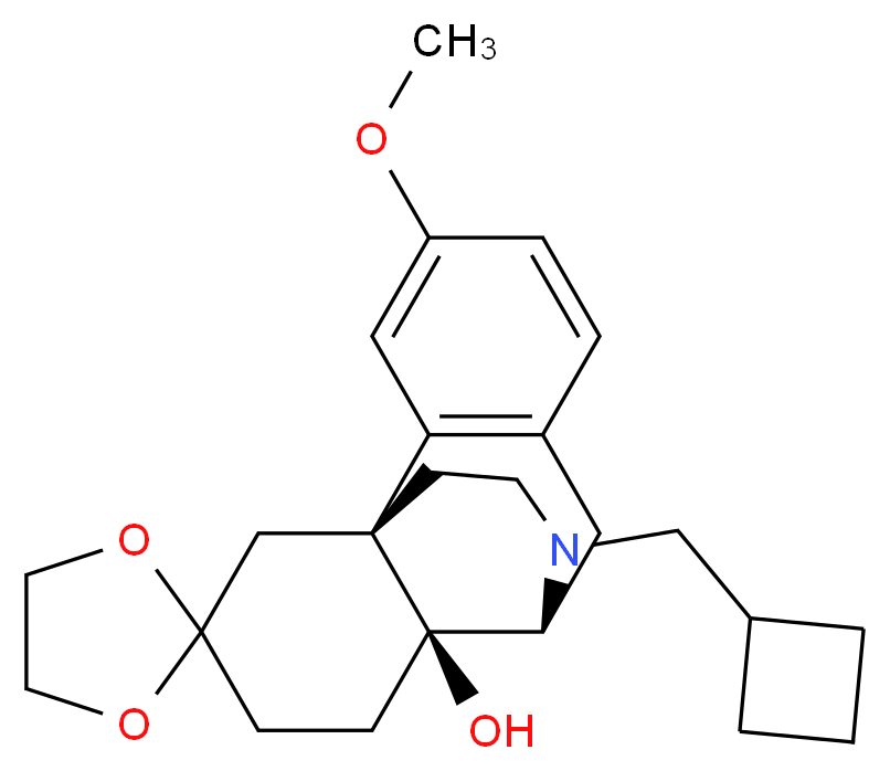 (1'R,9'R,10'S)-17'-(cyclobutylmethyl)-4'-methoxy-17'-azaspiro[1,3-dioxolane-2,13'-tetracyclo[7.5.3.0<sup>1</sup>,<sup>1</sup><sup>0</sup>.0<sup>2</sup>,<sup>7</sup>]heptadecane]-2'(7'),3',5'-trien-10'-ol_分子结构_CAS_67753-31-5