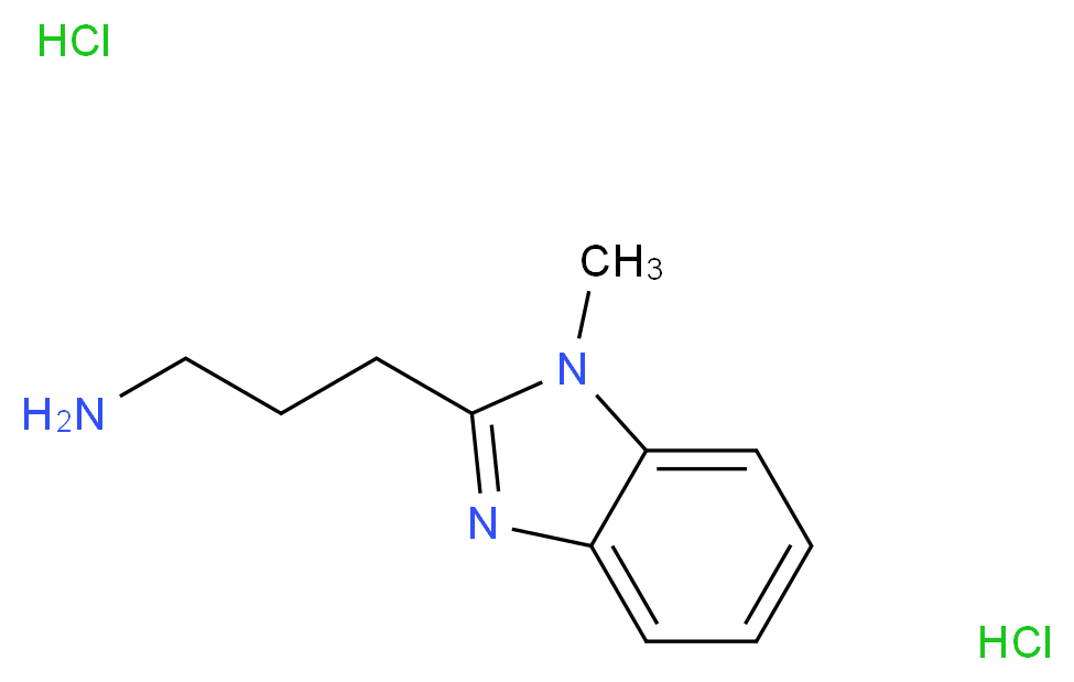 3-(1-methyl-1H-benzo[d]imidazol-2-yl)propan-1-amine dihydrochloride_分子结构_CAS_)