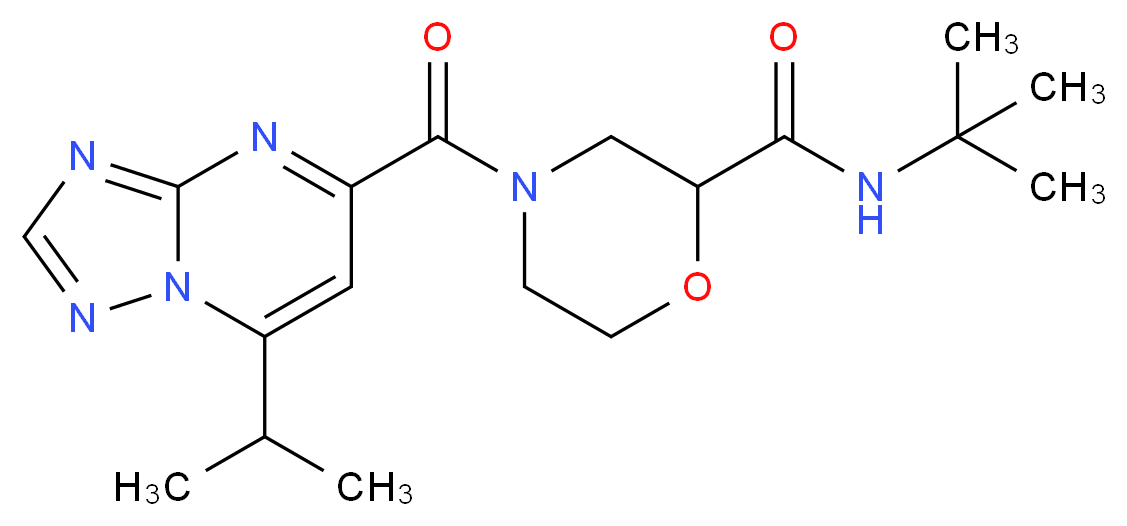 N-(tert-butyl)-4-[(7-isopropyl[1,2,4]triazolo[1,5-a]pyrimidin-5-yl)carbonyl]-2-morpholinecarboxamide_分子结构_CAS_)